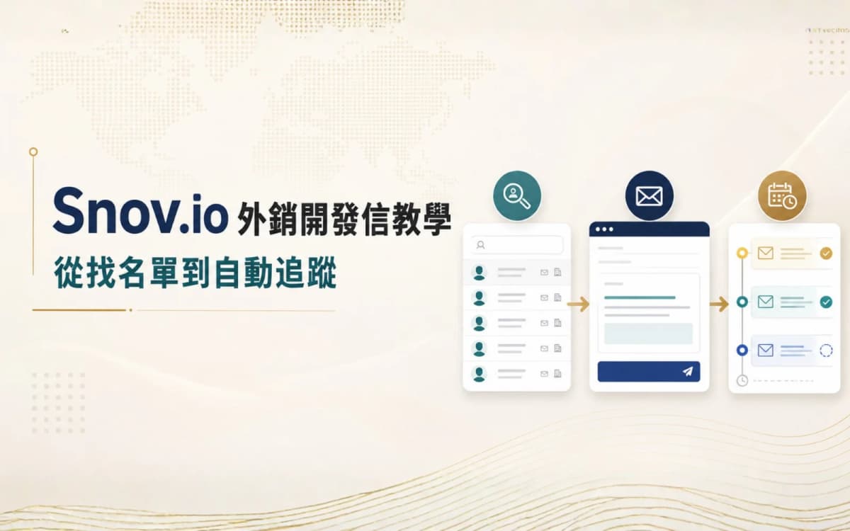 Snov.io 外銷開發信教學：從找名單到自動追蹤