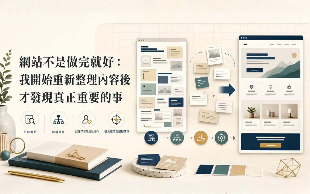 網站不是做完就好：我開始重新整理內容後，才發現真正重要的事