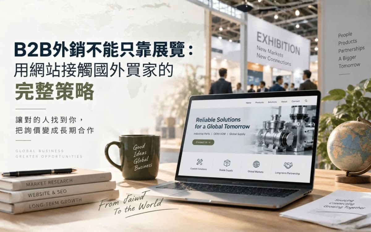 B2B外銷不能只靠展覽：用網站接觸國外買家的完整策略