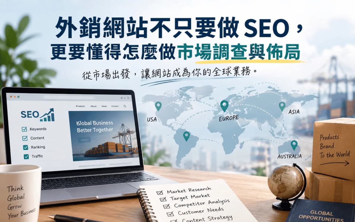 外銷網站不只要做 SEO，更要懂得怎麼做市場調查與佈局