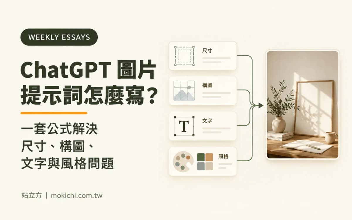 ChatGPT 圖片提示詞怎麼寫?一套公式解決尺寸、構圖、文字與風格問題